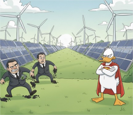 Le Canard protège les EnR des lobbyistes des fossiles